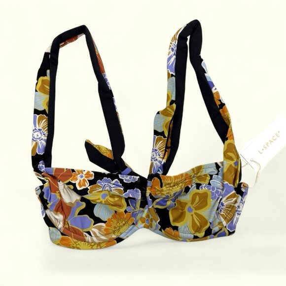 L Space Bikini Top Women Tropical Vacation Sugar Floral Spice Camellia Small - Picture 3 of 9